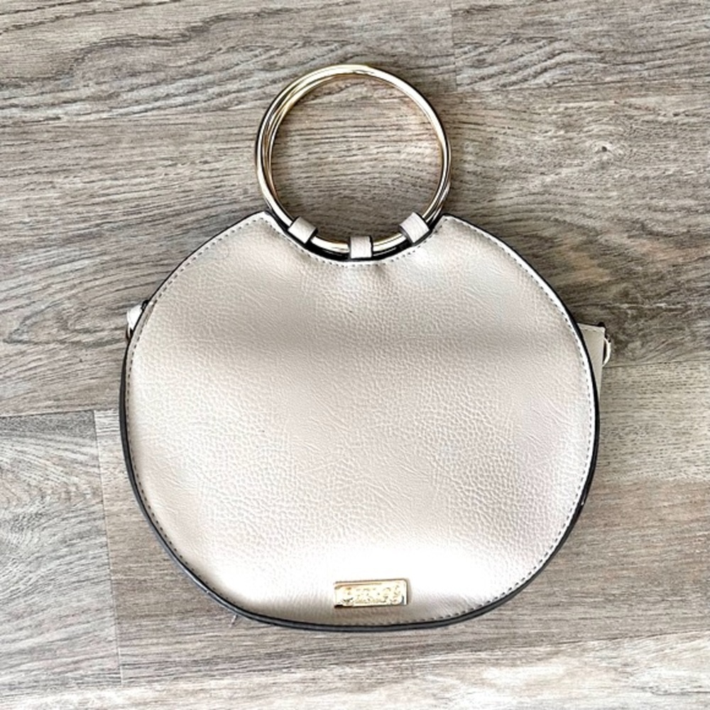 Carlos by Carlos Santana Crossbody Bag | Beige & Gold Round Handle